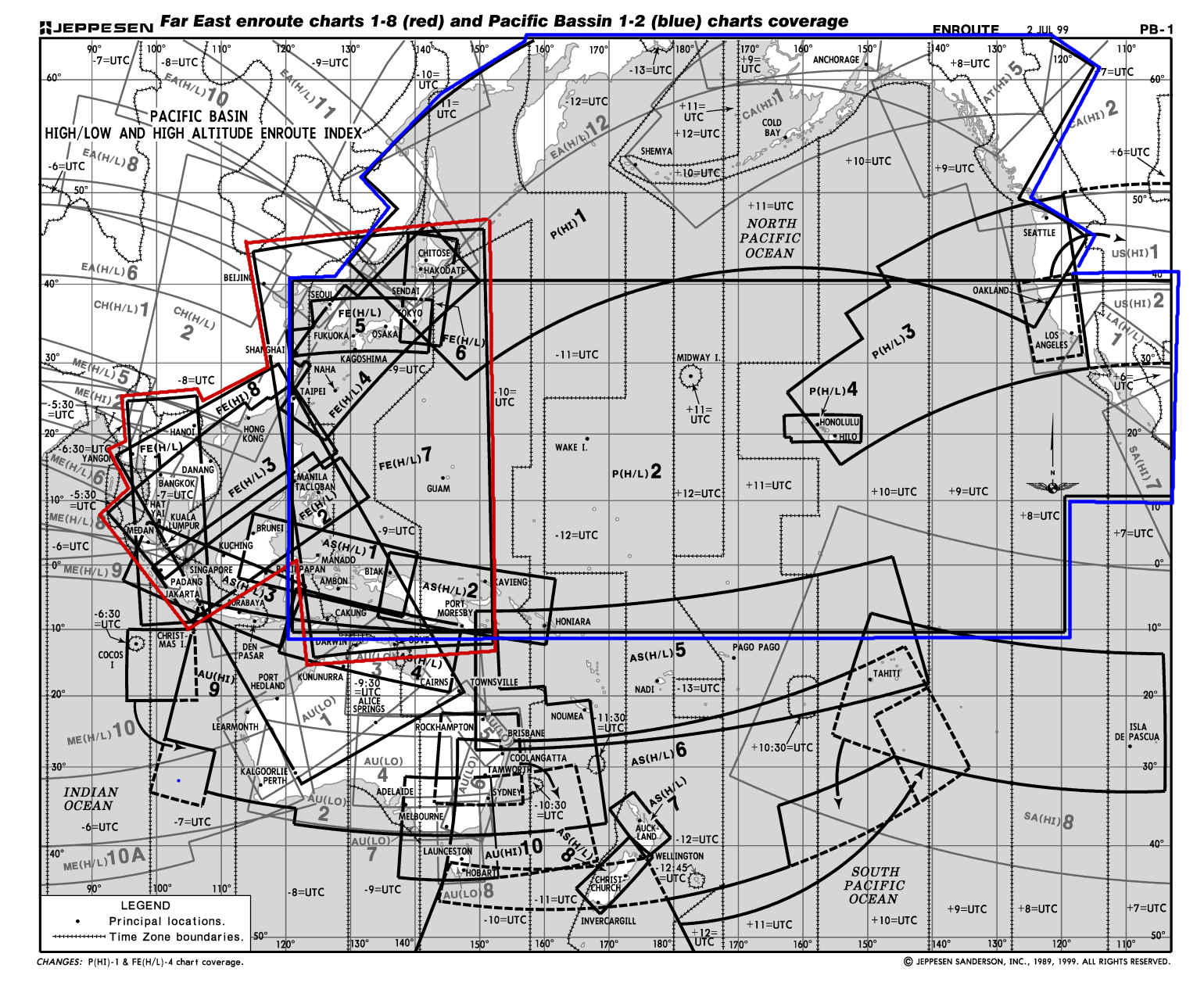 Jeppesen High Altitude Enroute Charts